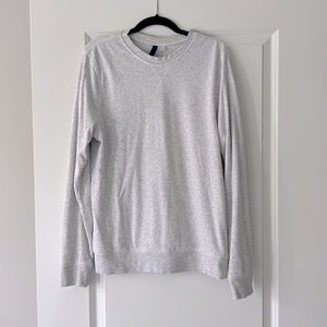 Divided crew neck light gray sweatshirt